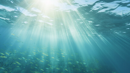 Fototapeta premium underwater sea ocean watercolor blue transparent background