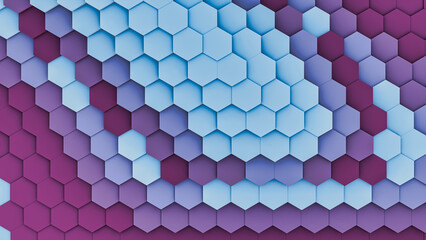 Captivating blue hexagon pattern with dynamic levels as background.