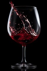 red wine pouring into glass