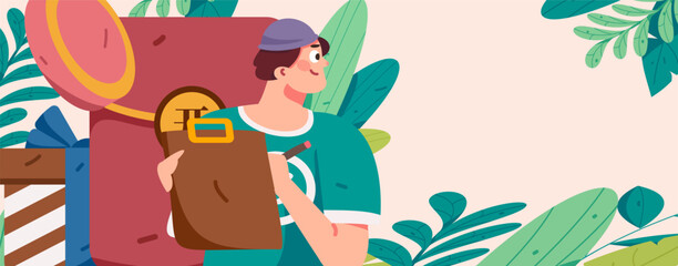 Holiday Shopping E-Commerce Online Shopping People Flat Vector Concept Operation Hand Drawn Illustration
