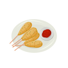 Sempol ayam illustration indonesian snack food