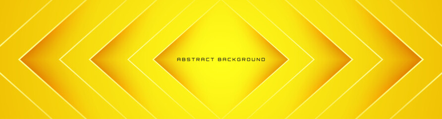3D yellow geometric abstract background overlap layer on bright space with cutout effect decoration. Modern graphic design element minimal style concept for banner, flyer, card, cover, or brochure