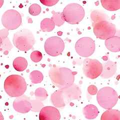 Pink dots pattern watercolor in watercolor style on black background.