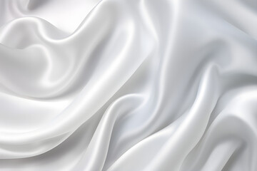 Fototapeta premium White glossy fluid fabrics abstract silk background created with Generative AI technology