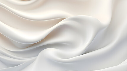 Obraz premium White glossy fluid fabrics abstract silk background created with Generative AI technology