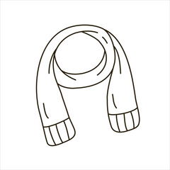 Vector line doodle illustration of a scarf.