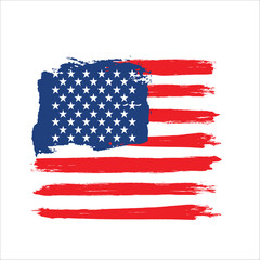 Grunge USA flag. American flag with grunge texture. Vector 