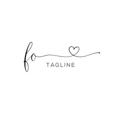 A hand-drawn signature logo design template	
