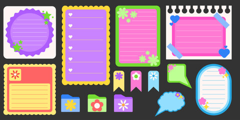 Set of Cool Colorful Vector Paper Notes © Ольга Бовкуницкая