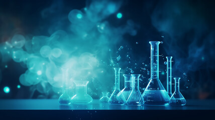 abstract background with copy space theme chemistry test tubes experiments.
