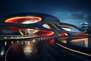 Obraz premium empty road with city background