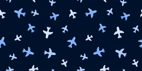 Toy airplane vector seamless pattern