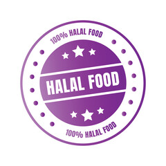 Halal food certified badge stamp, Authorized halal drink and food product label, Approved halal sign stamp