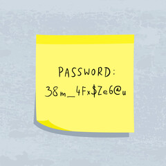 Difficult password on sticky note