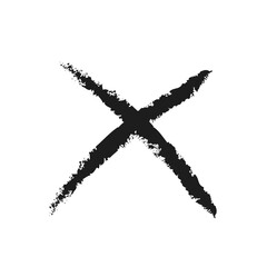 Grunge X mark. Crossed X symbol vector illustration. Cross design element to cancel, reject and refuse something.