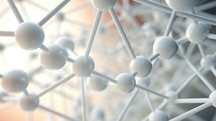 Clean structure of a white molecule or atom generative ai