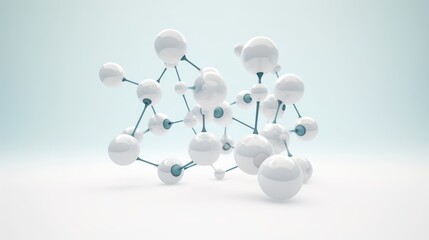 Clean structure of a white molecule or atom generative ai - 628515625