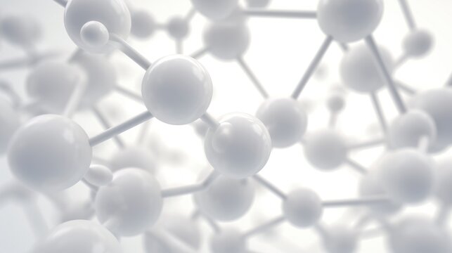 Clean structure of a white molecule or atom generative ai
