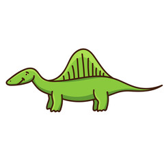 Cute cartoon dinosaur. Illustration on transparent background