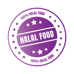 Halal food certified badge stamp, Authorized halal drink and food product label, Approved halal sign stamp