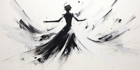 AI Generated. AI Generative. Geometric abstract shape dancing rhythm people street graffiti. Art wall paint drawing oil ink design. Graphic Art