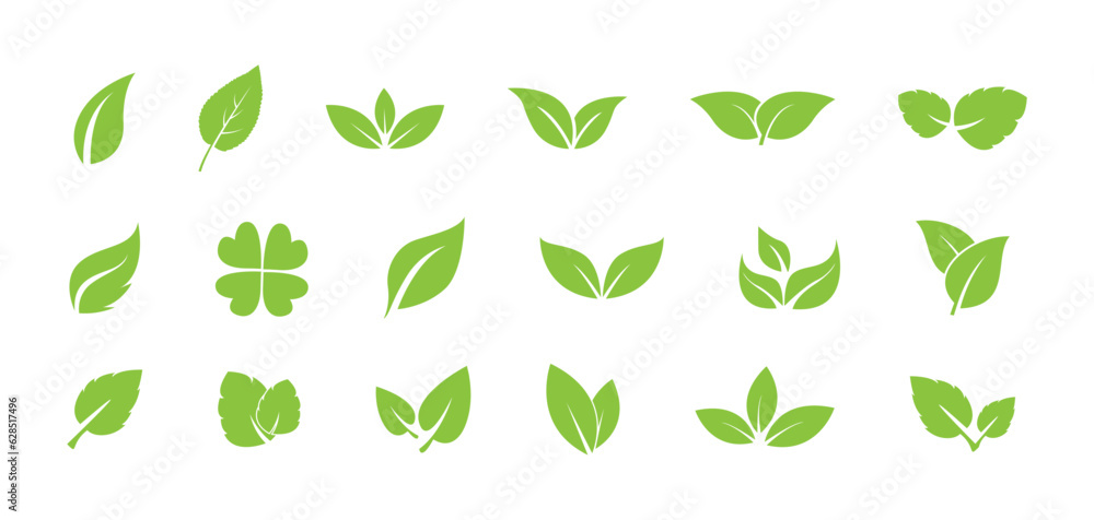Aufkleber green leaf ecology nature element vector icon. leaf icon vector design template simple and clean. le