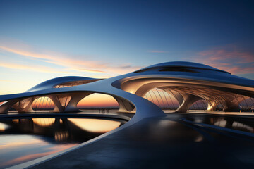 Fototapeta premium empty road with city background