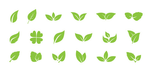 green leaf ecology nature element vector icon. leaf icon vector design template simple and clean. leaf logo icon vector design template