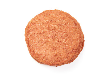 Burger cutlets, ingredients for hamburger, isolated on white background.