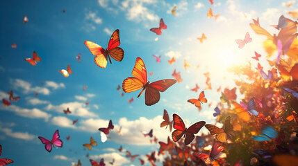 butterflies in the sky