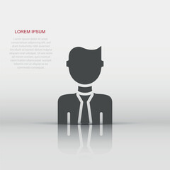 People communication icon in flat style. People vector illustration on white background. Partnership business concept.