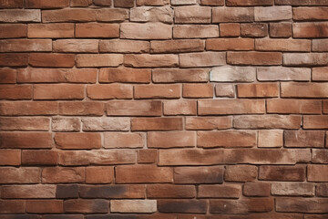 Brown brick wall texture background. Realistic brickwork backdrop, building wall. Red brick wallpaper.