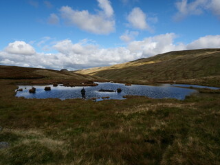 Fototapeta na wymiar View over the mountain range in the Lake District