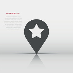 Map pin icon in flat style. gps navigation vector illustration on white isolated background. Locate position business concept.