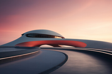 Obraz premium empty road with city background