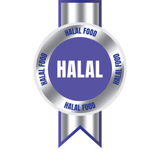 Certified halal food badge stamp, 100% halal food and drink label, Certified halal food badge symbol