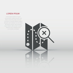 Map pin icon in flat style. gps navigation vector illustration on white isolated background. Locate position business concept.