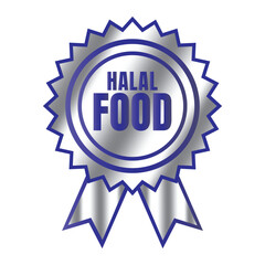 Halal food certified badge stamp, Authorized halal drink and food product label, Approved halal sign stamp