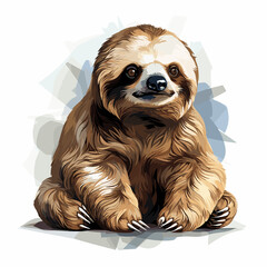 Sloth o white background