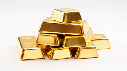 gold bars isolated on white