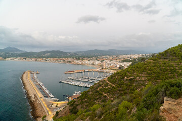 Fototapeta na wymiar Javea's port, views from the mountain.