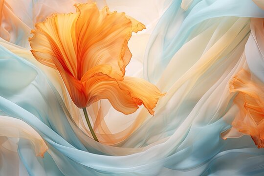 Beautiful, delicate silk flover background, factory fabric texture.