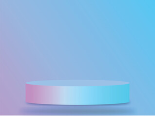 3d background with cylinder podium. Black, red, white glowing light semi circles layers scene. Abstract minimal scene mockup products display, Stage showcase. Vector geometric forms.