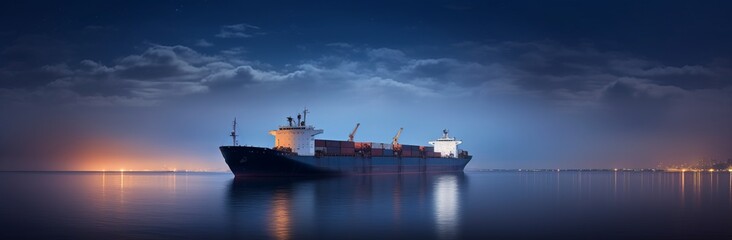 Fototapeta premium Majestic Ship Sailing on Milky Waters A Captivating Journey of Wonder and Serenity, Generative AI