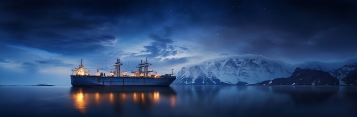 Majestic Ship Sailing on Milky Waters A Captivating Journey of Wonder and Serenity, Generative AI