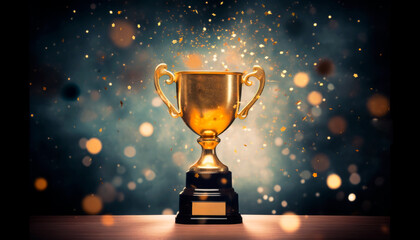 Champion Award gold cup. Banner