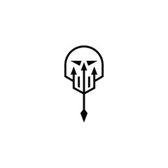 Skull trident logo design concept. - obrazy, fototapety, plakaty