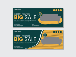 Furniture sale facebook cover page and web banner design, Suitable for web banner for furniture product promotion, furniture sale banner template