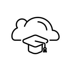 online learning icon vector in line style