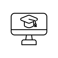 online learning icon vector in line style